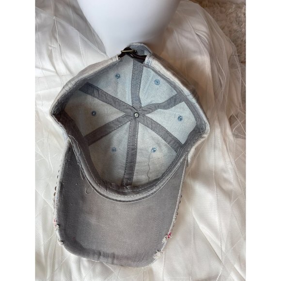 Rhinestone Sequins Blue Denim Rhinestone Sequins Anchor Rhinestone‎ Hat - Picture 7 of 7